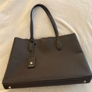Anne Klein Elegant Dark Brown Faux Leather Shoulder Bag Tote